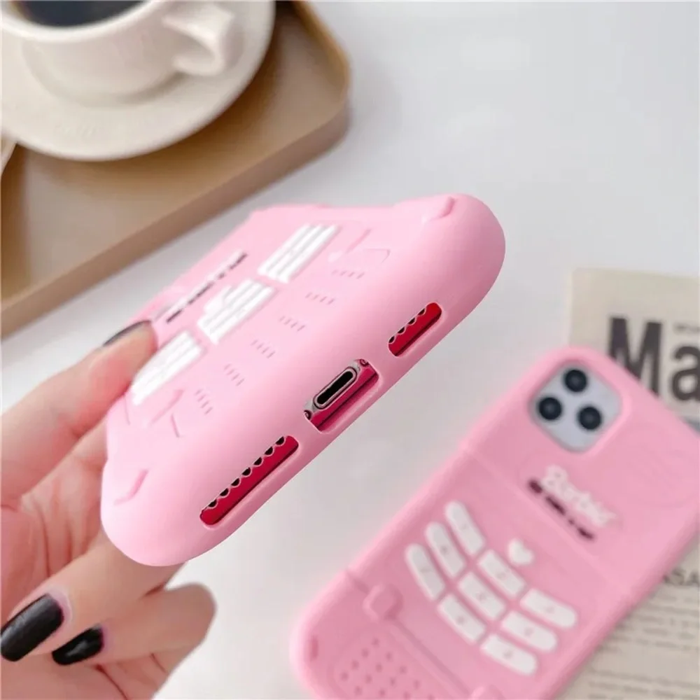 Cute Pink Barbie Girl Pink Phone Anti Drop ( iPhone 13 Pro Max)